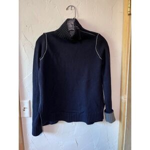 Vince Women's XS Navy Blue Wool Cashmere Turtleneck Zip Sweater